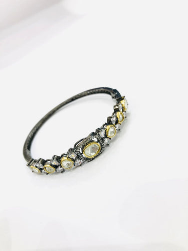 Oxidised Polki Bracelet